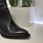 METISSE stivaletto zip texano NERO tacco 70