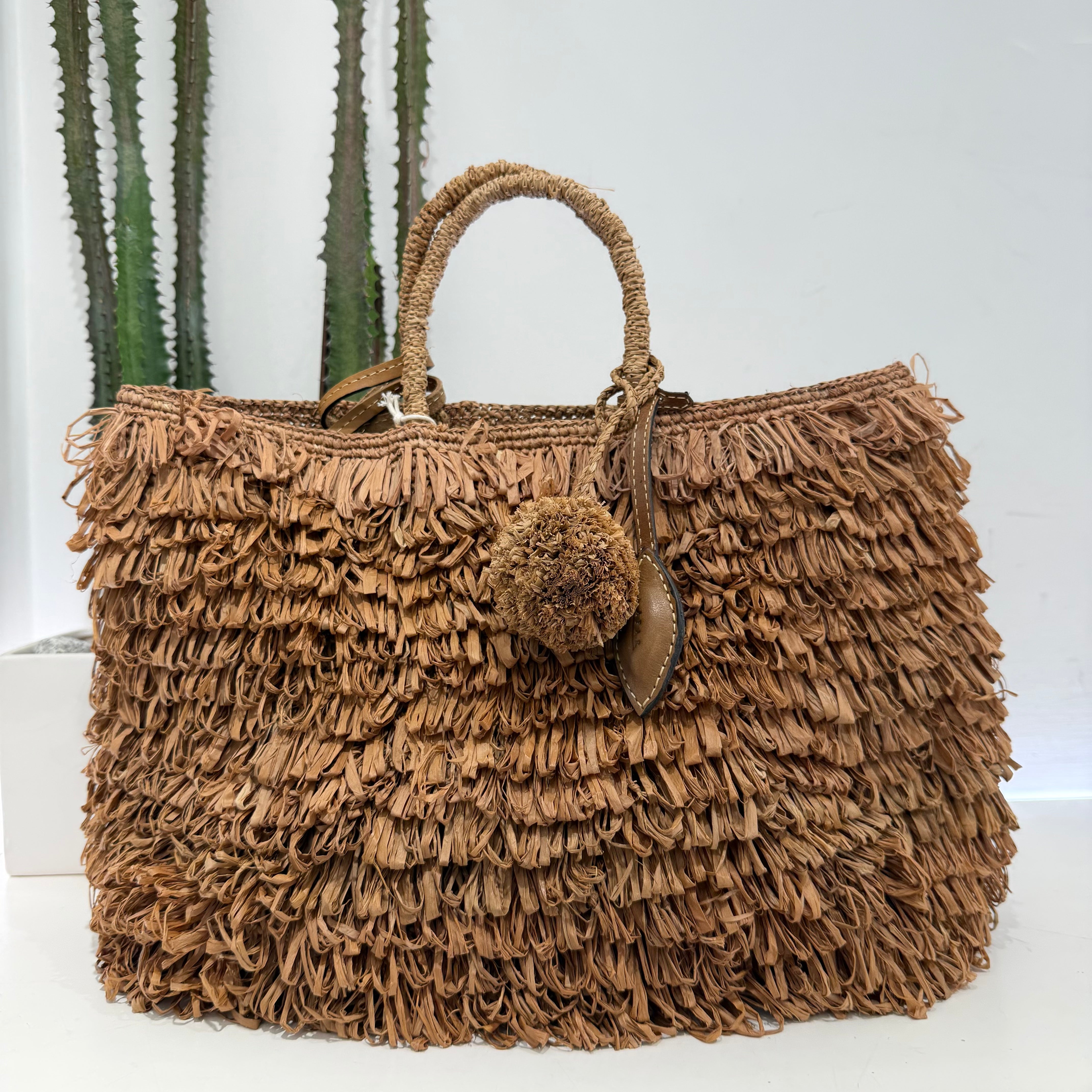 Afar borsa intrecciata a mano KEISHA grande