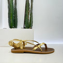 Le Salentine gold platinum flip flop sandal
