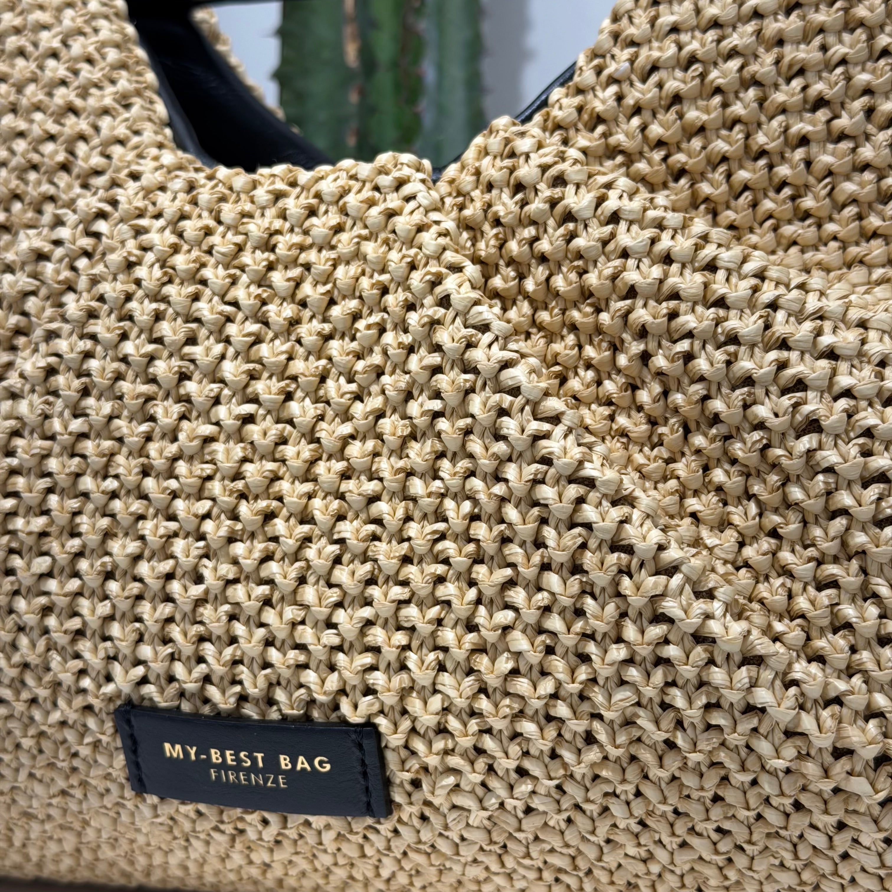 Borsa POUCH NATURAL RAFIA