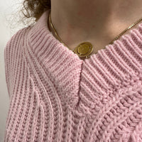 Maglione ROSA bottoni manica