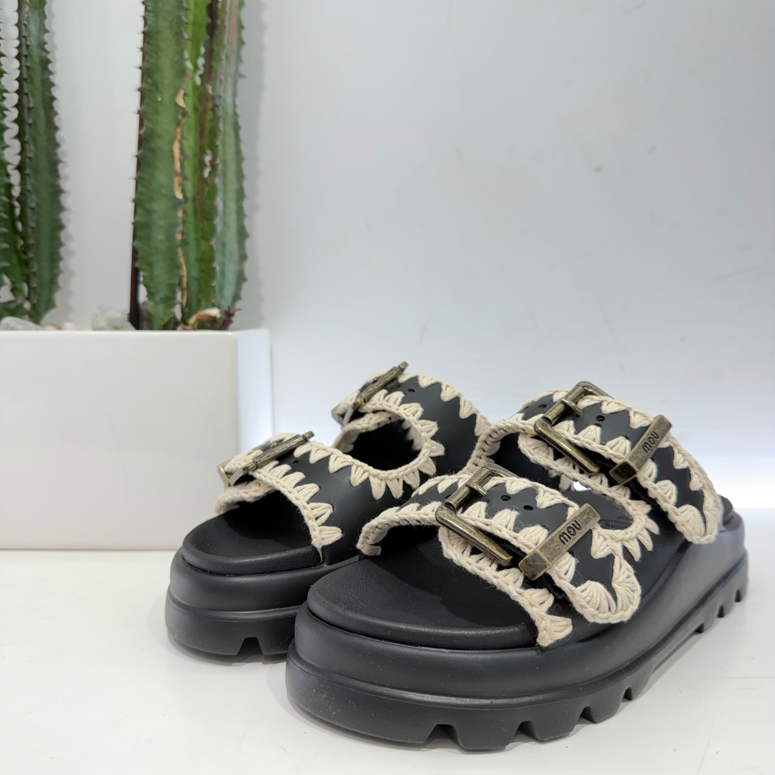 Mou SANDALO DOPPIA FASCIA nero