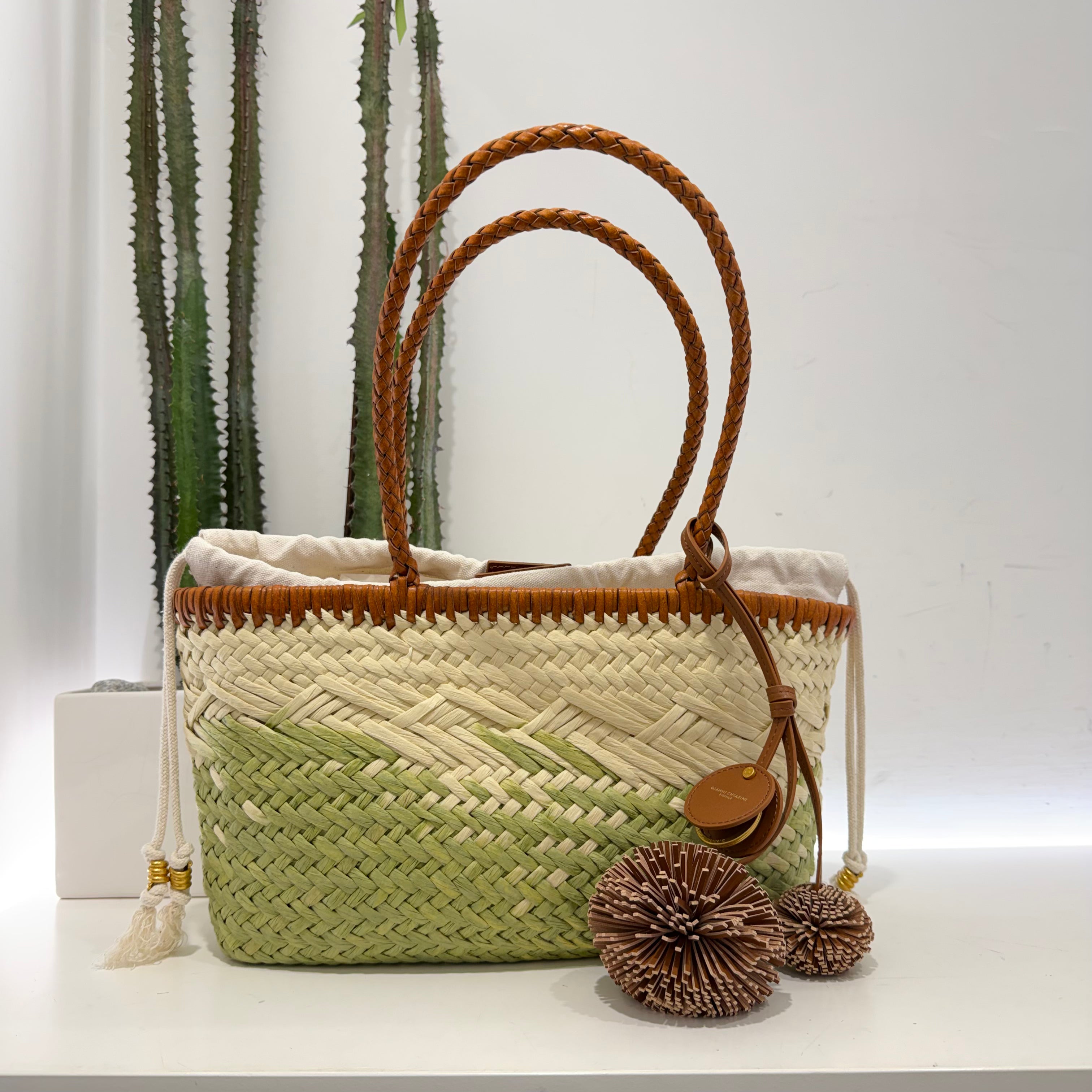 Gianni Chiarini borsa PALOMA RAFIA intrecciata dimensione media