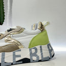 Voile Blanche CLUB sneaker bianca LIME dettagli oro e celeste