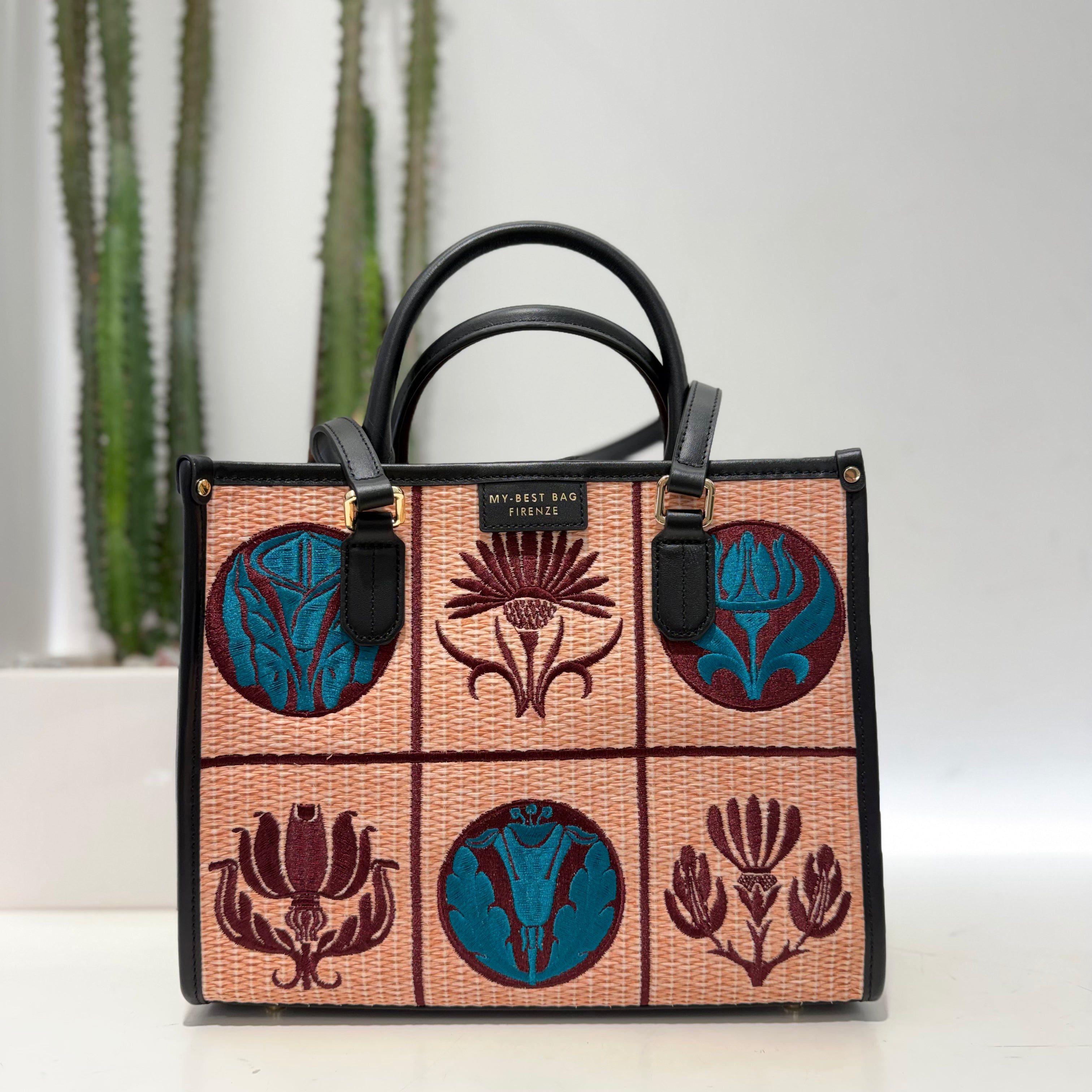 Borsa ATENA BLUSH RAFIA piccola