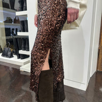 Gonna longuette paillettes moro