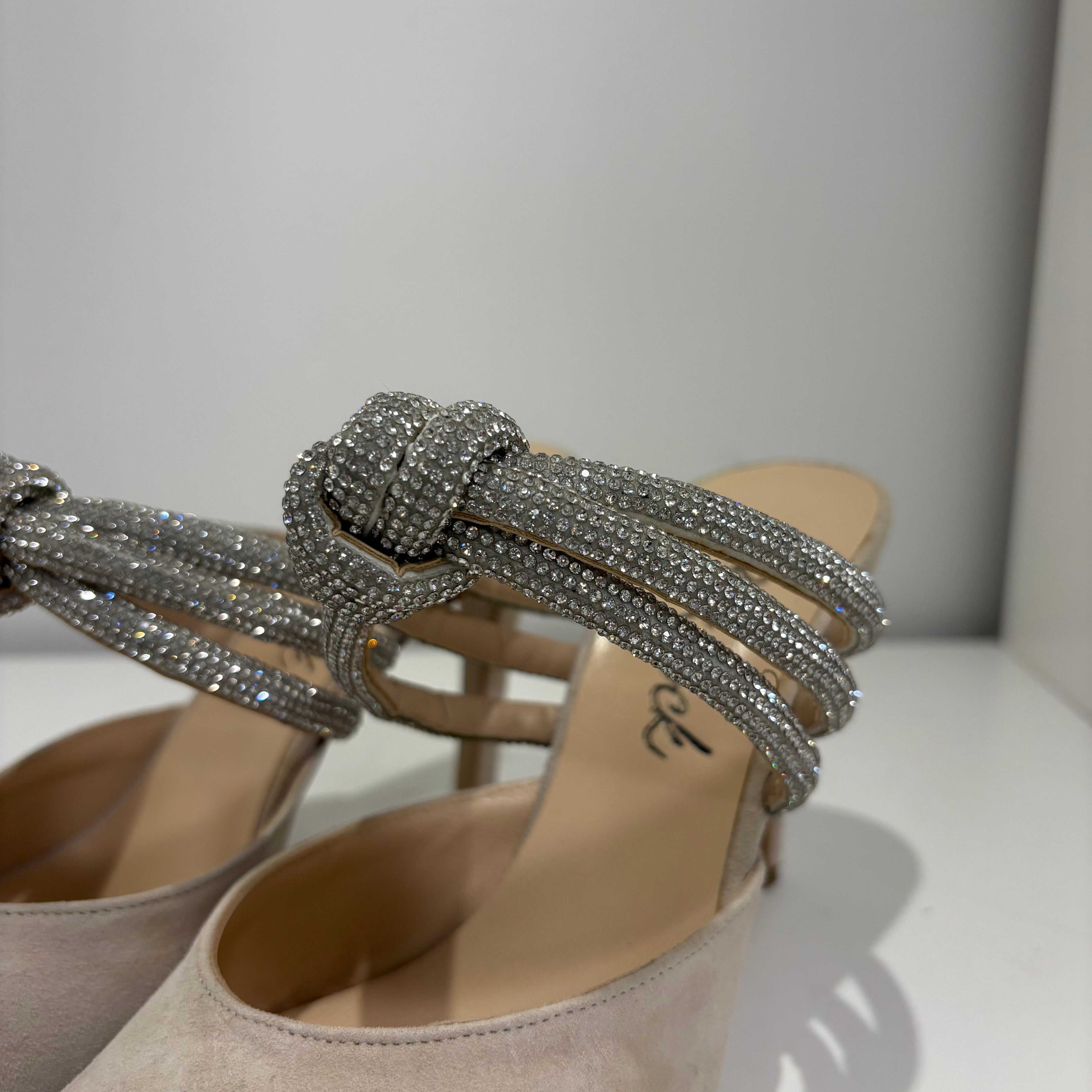 B Rock avorio sabot strass