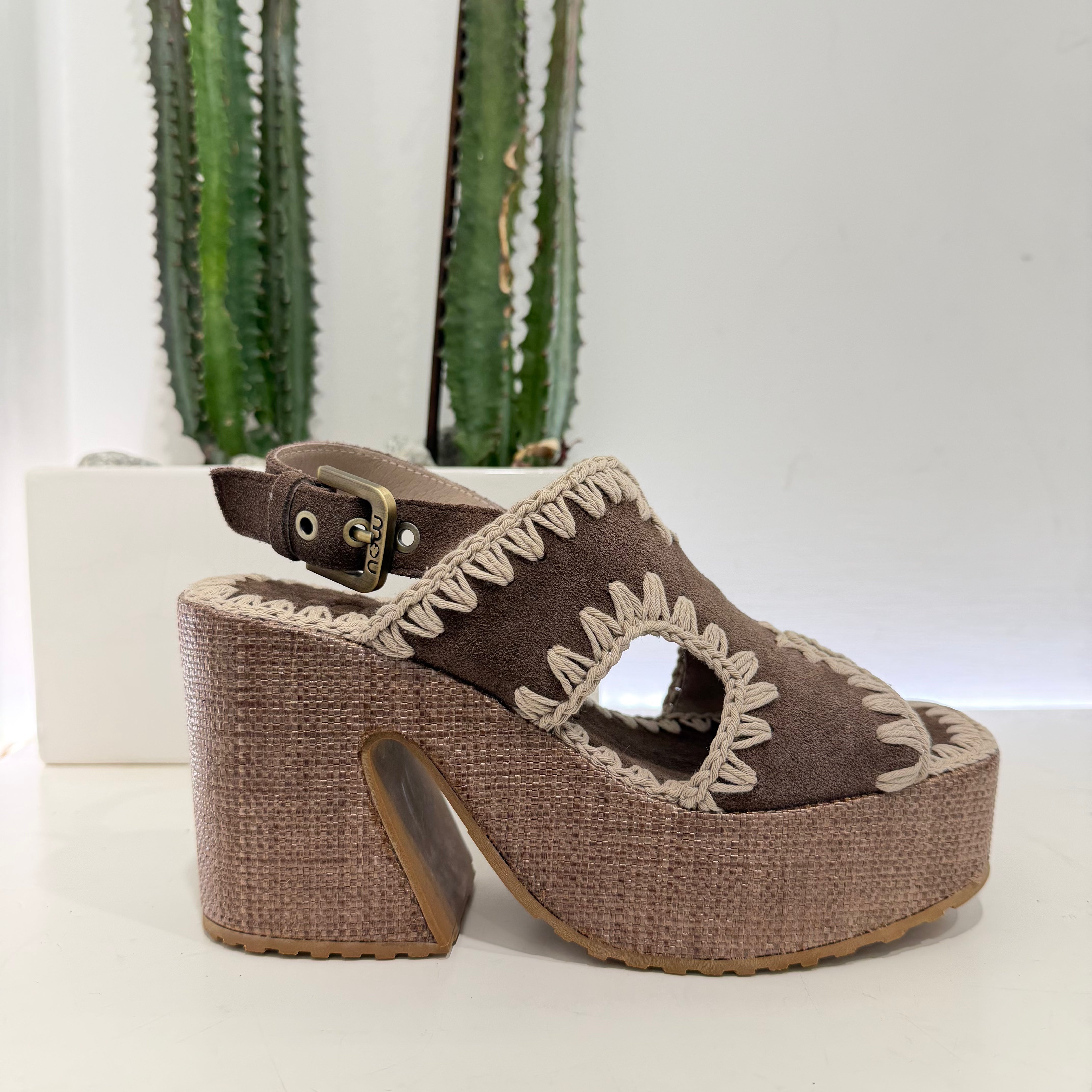 Mou sandalo ZEPPA platform in rafia moro