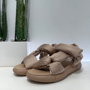 Elena Iachi gold rhinestone sandal