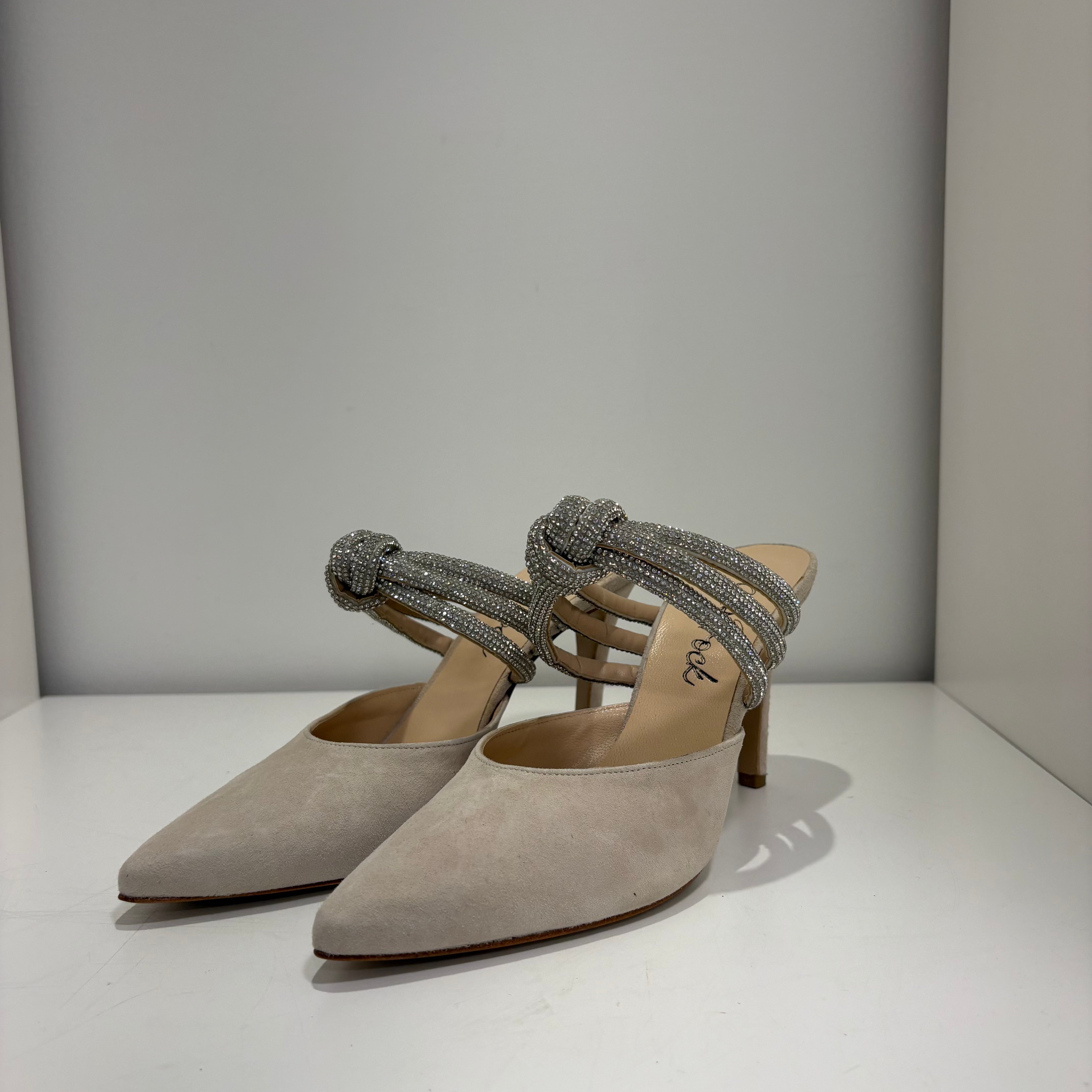 B Rock avorio sabot strass