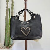 Campomaggi borsa LUIGIA CUORE nero strass fumè
