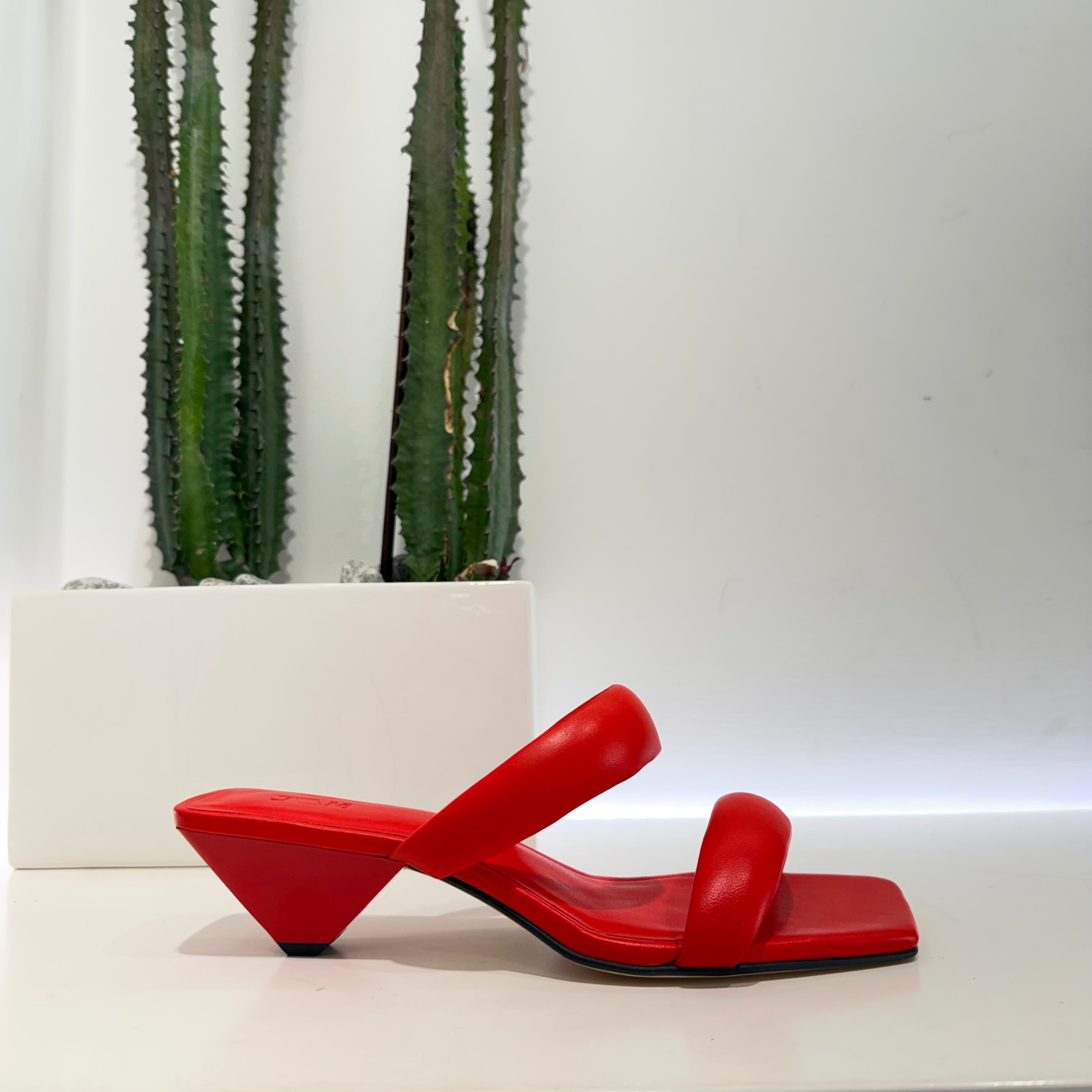 JVAM Ciabatta TRIANGOLO rossa tacco 4 cm