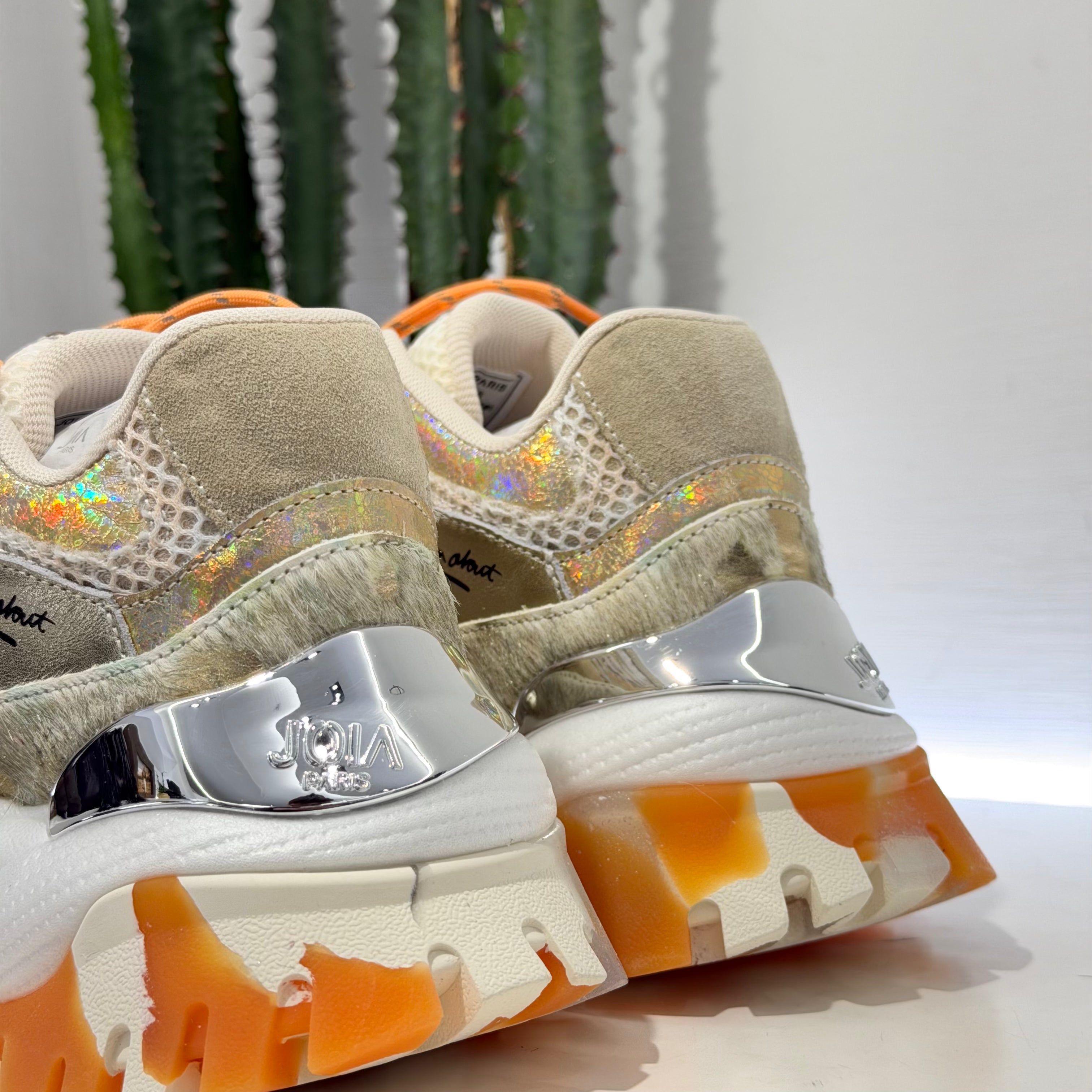 JOIAPARIS sneaker arancione doppio laccio