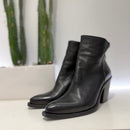 METISSE stivaletto zip texano NERO tacco 70