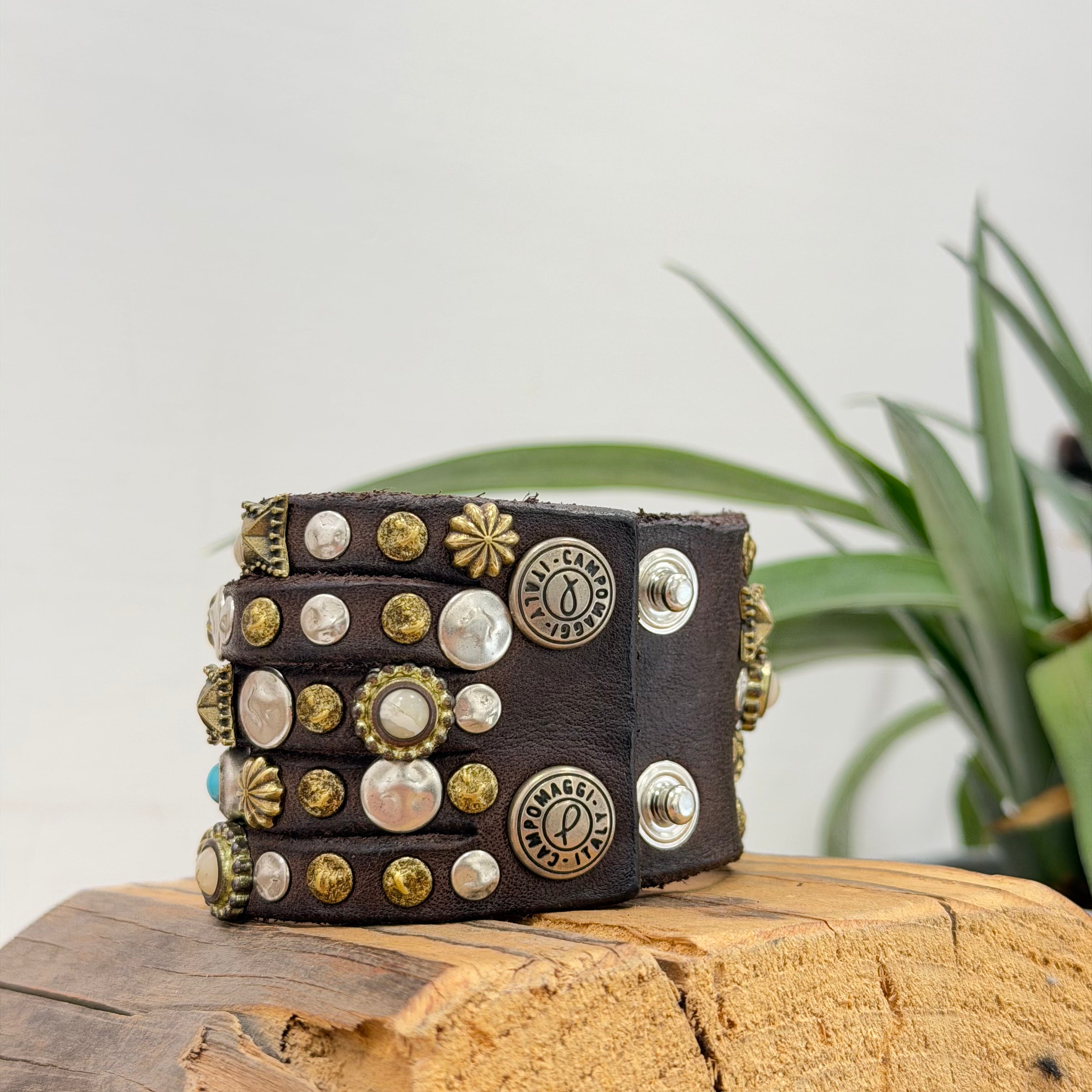Campomaggi bracciale H5 STELLE TURCHESI moro