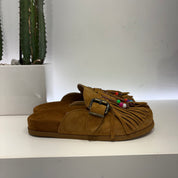 Metisse sabot perle sued color cuoio