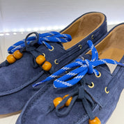 ANTICA BOTTEGA mocassino PERLINE suede blu