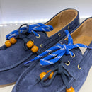 ANTICA BOTTEGA mocassino PERLINE suede blu