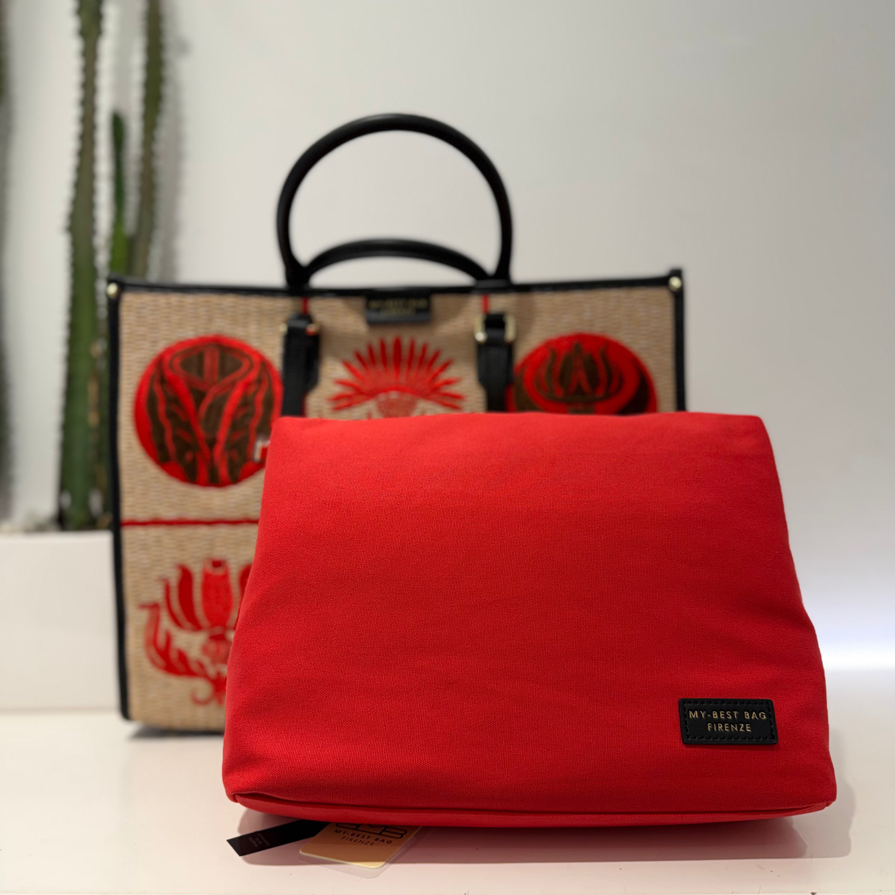 Borsa ATENA NATURAL RAFIA grande