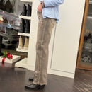 Pantalone jeans FIORI strass grigio