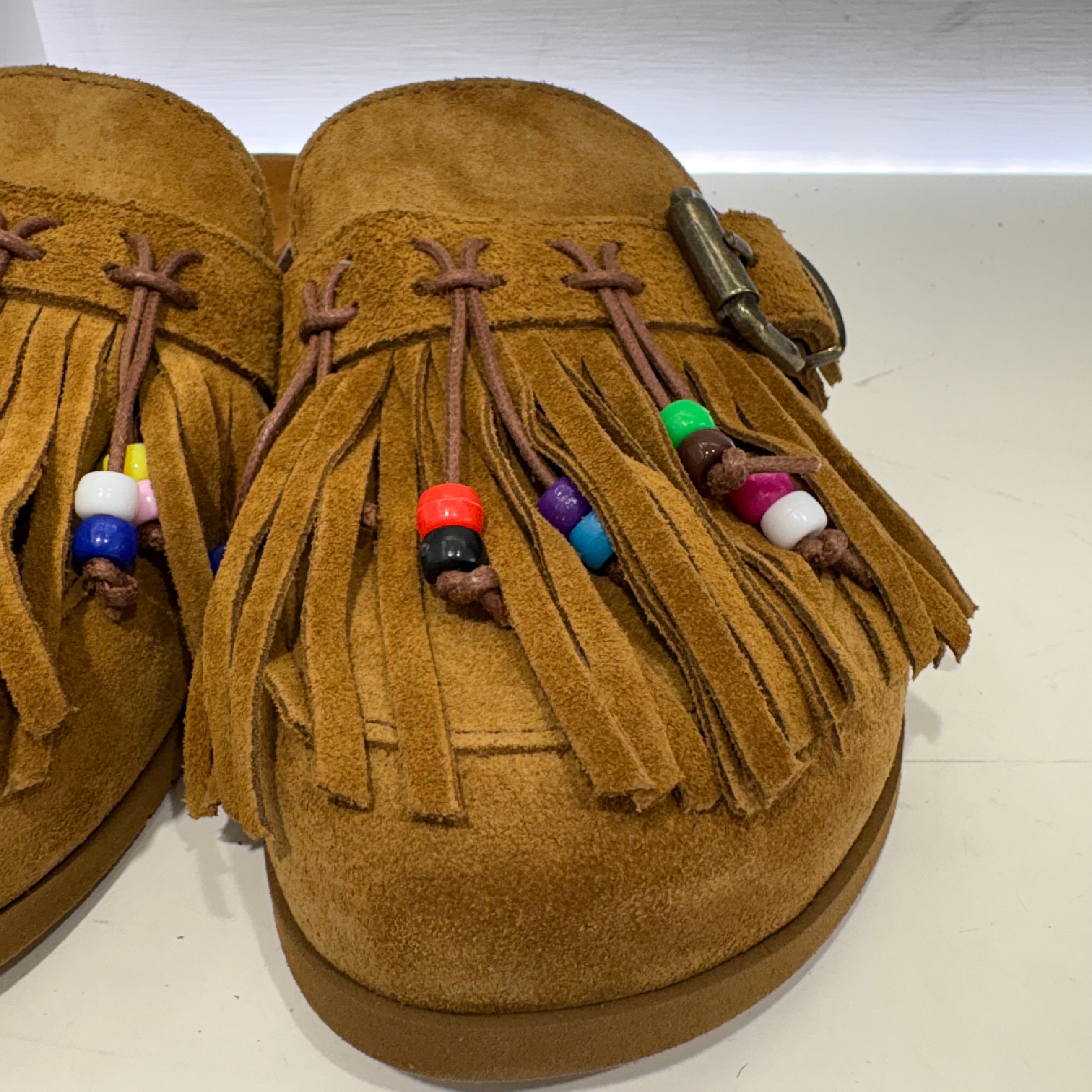 Metisse sabot perle sued color cuoio