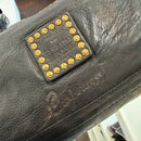 Campomaggi borsa bauletto nero rivetti oro