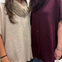 KIKISIX mantella COLLO PELLICCIA