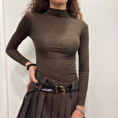 KIKISIX maglia COLLO ALTO filo lurex moro