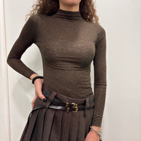 KIKISIX maglia COLLO ALTO filo lurex moro