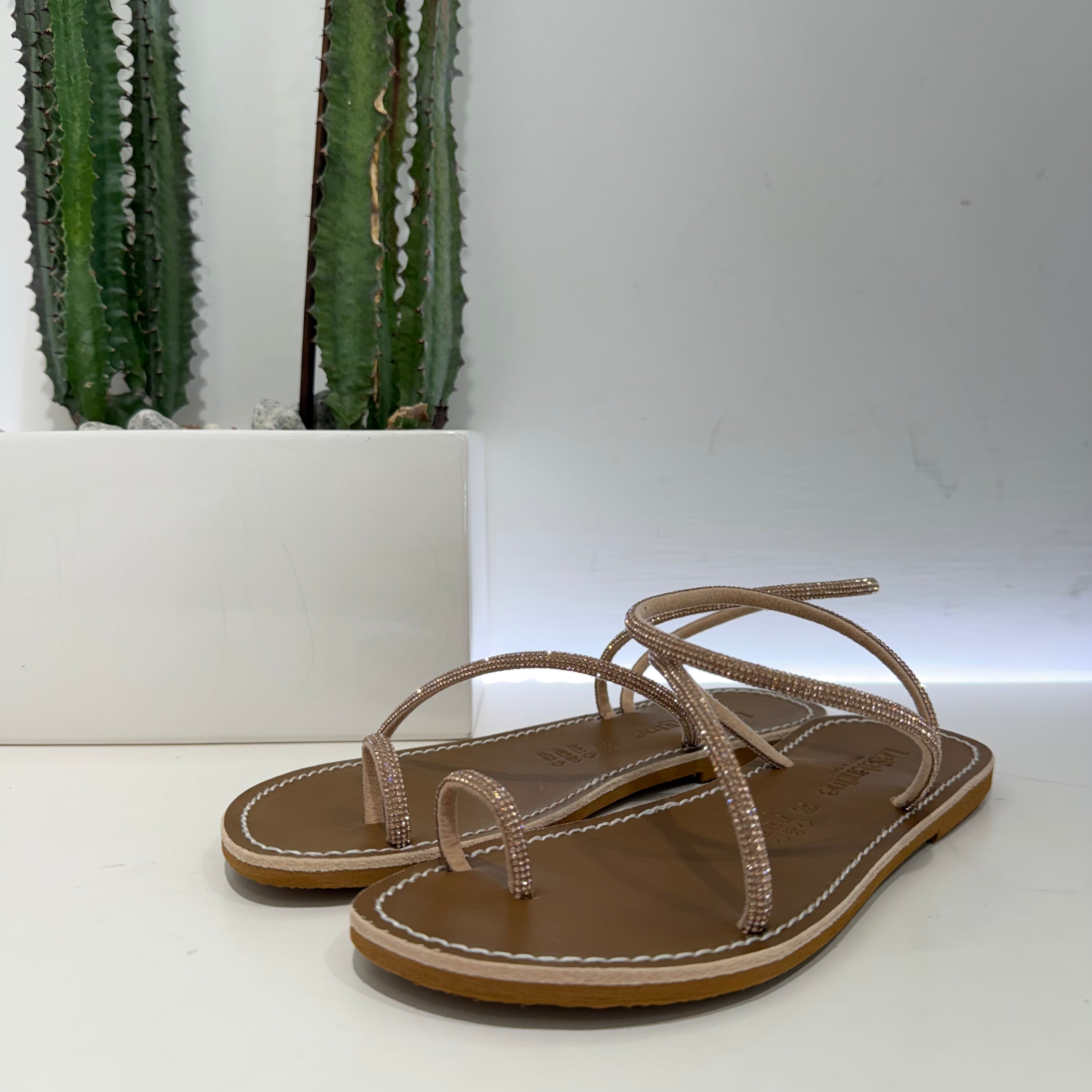 Le Salentine sandalo infradito STRASS NUDE