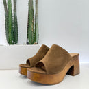 Zoccolo BETTY in SUEDE con fascia larga