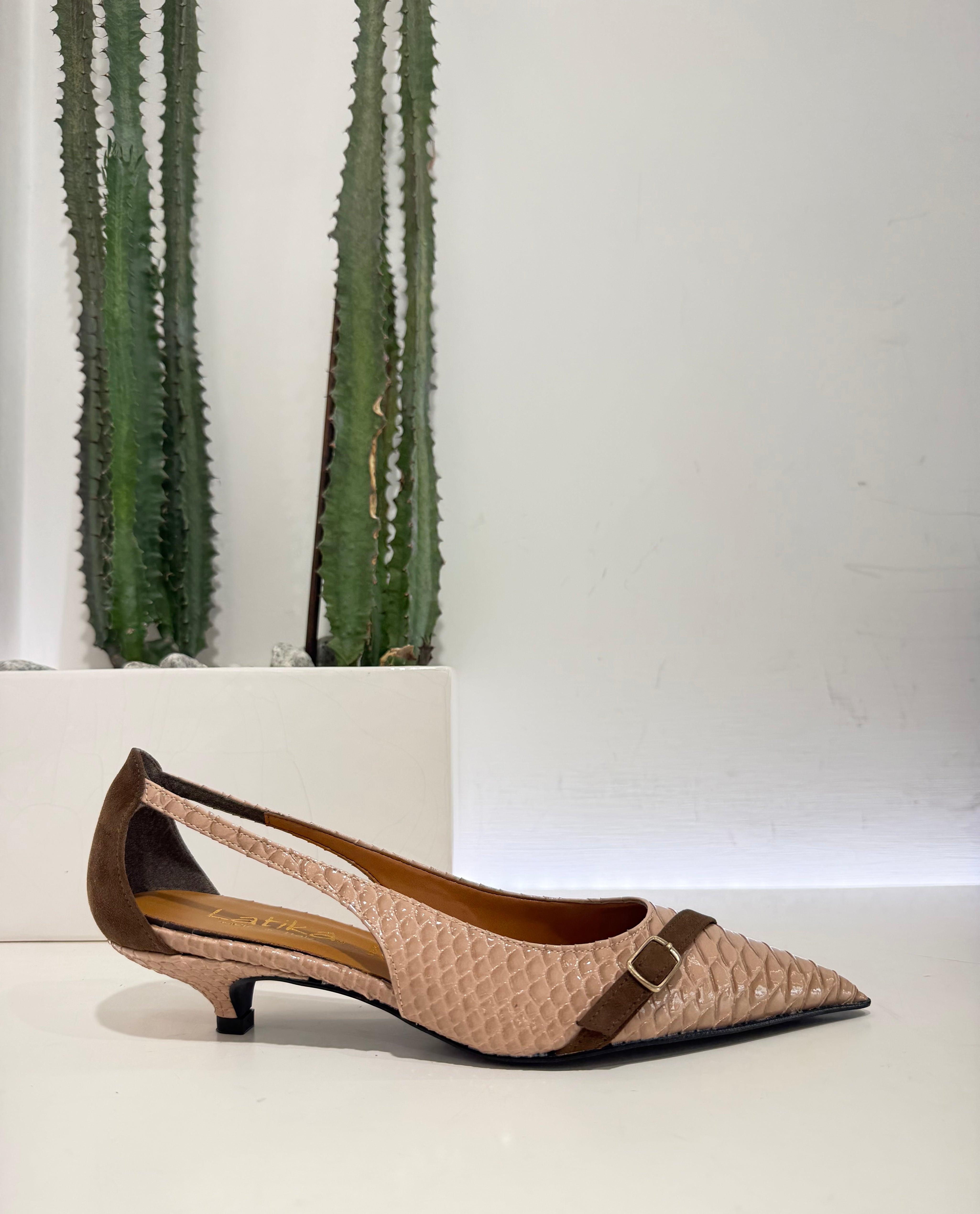 Latika scarpa guyana stampa animalier vernice rosa