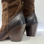 METISSE stivaletto texano SUEDE T. DI MORO tacco 70