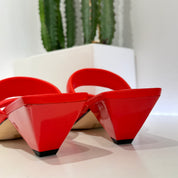 JVAM Ciabatta TRIANGOLO rossa tacco 4 cm