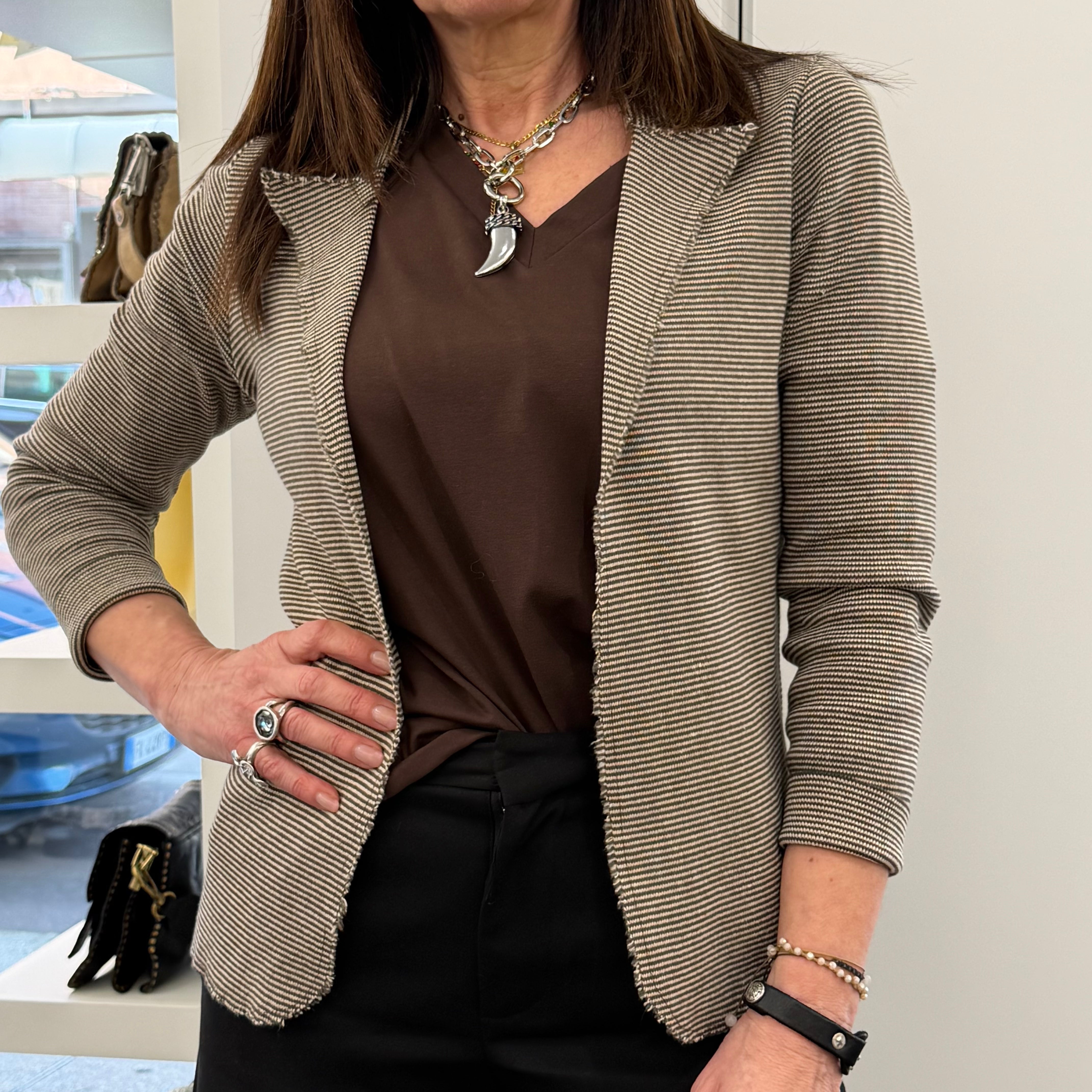 Giacca MILLERIGHE Cioccolato/corda