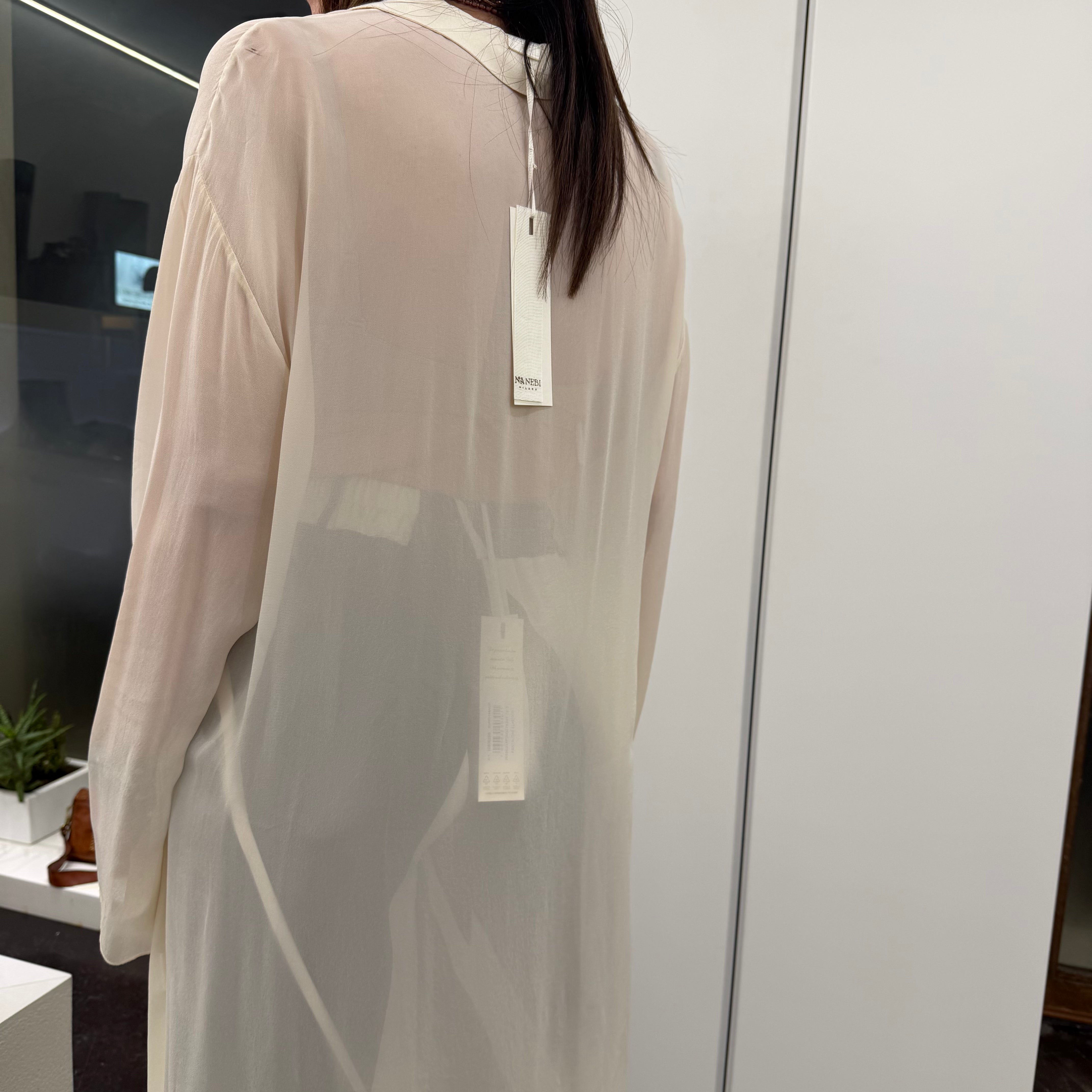 Camicia lunga color avena