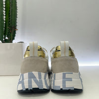 Voile Blanche CLUB sneaker bianca dettagli oro e celeste