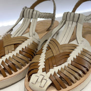 Sandalo TJ beige cinturino intrecciato