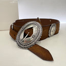 Alberto Luti cintura suede con fibbia argento varie dimensioni TEX