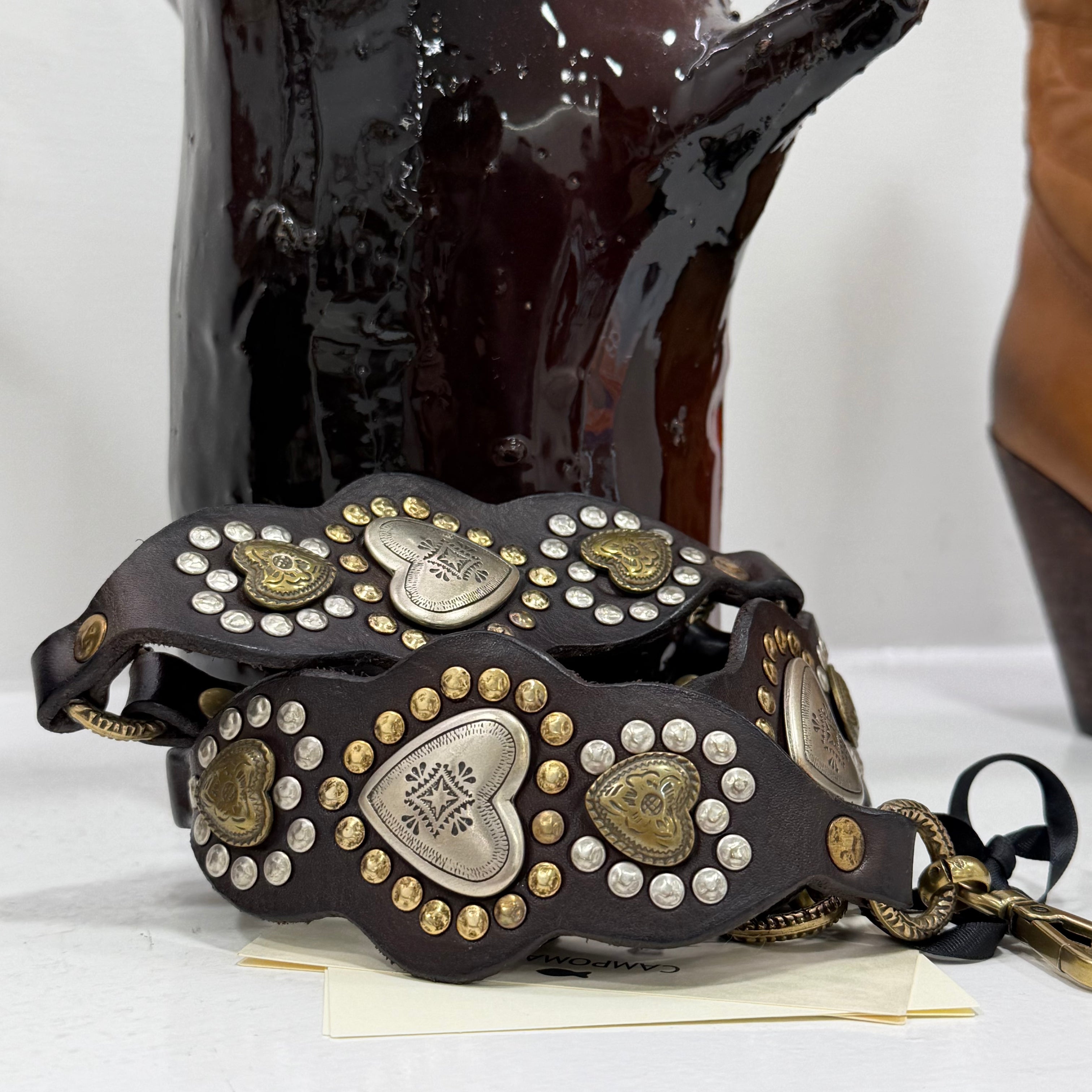 Campomaggi cintura CUORE moro oro/arg