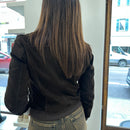 Giacca modello bomber vera pelle scamosciata color moro