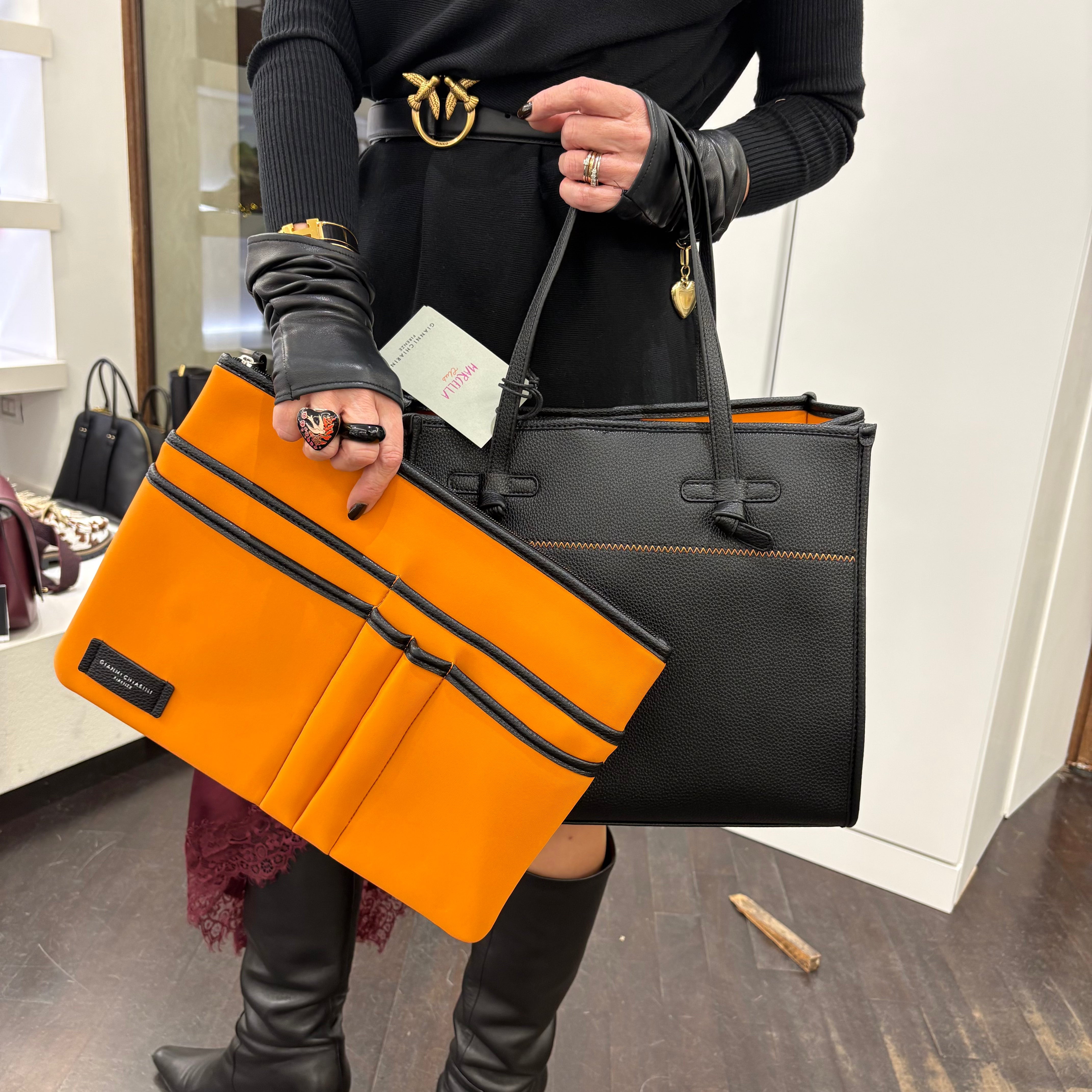 Gianni Chiarini borsa MARCELLA nera/orange