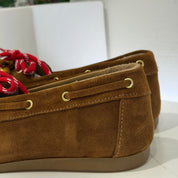 ANTICA BOTTEGA mocassino PERLINE suede cuoio