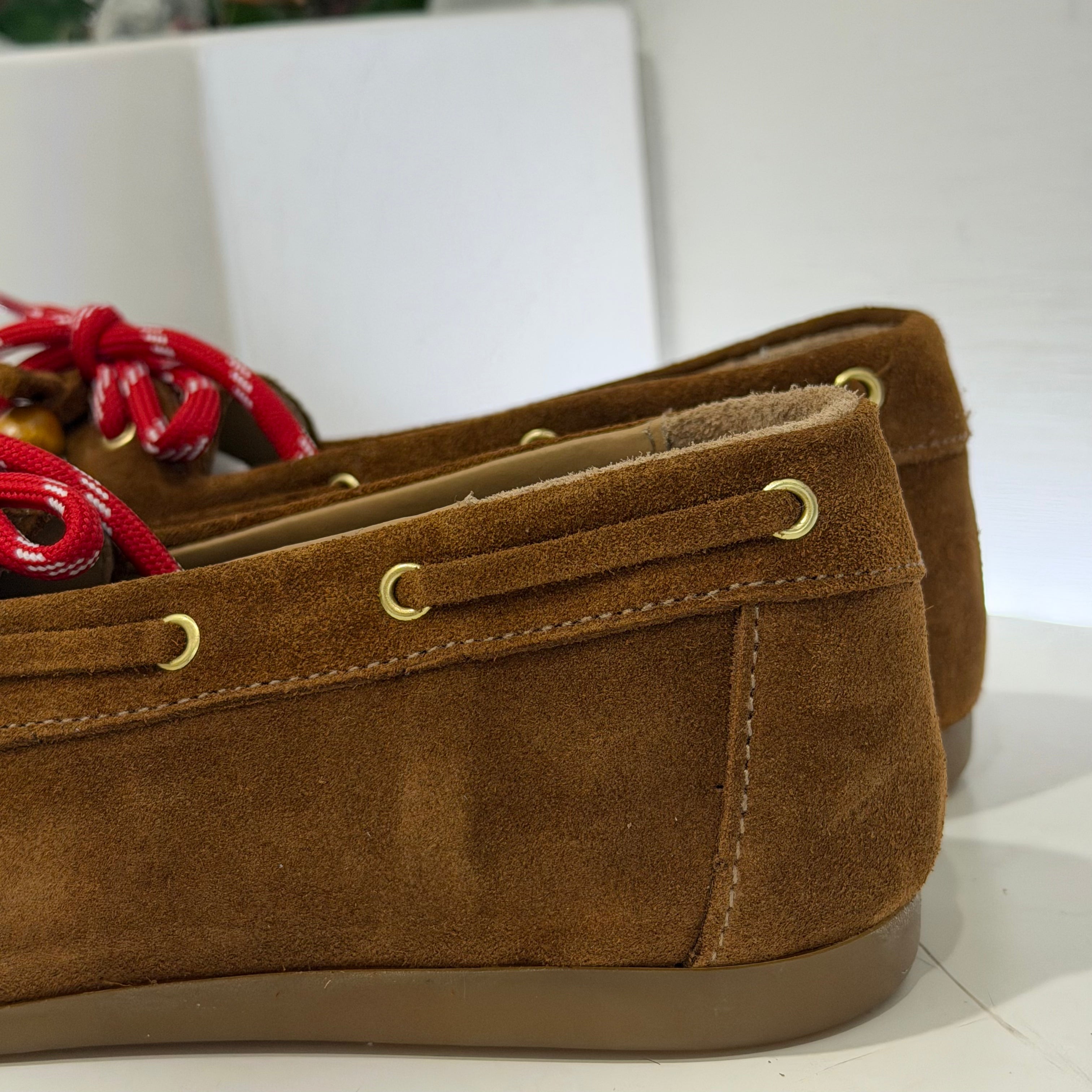 ANTICA BOTTEGA mocassino PERLINE suede cuoio