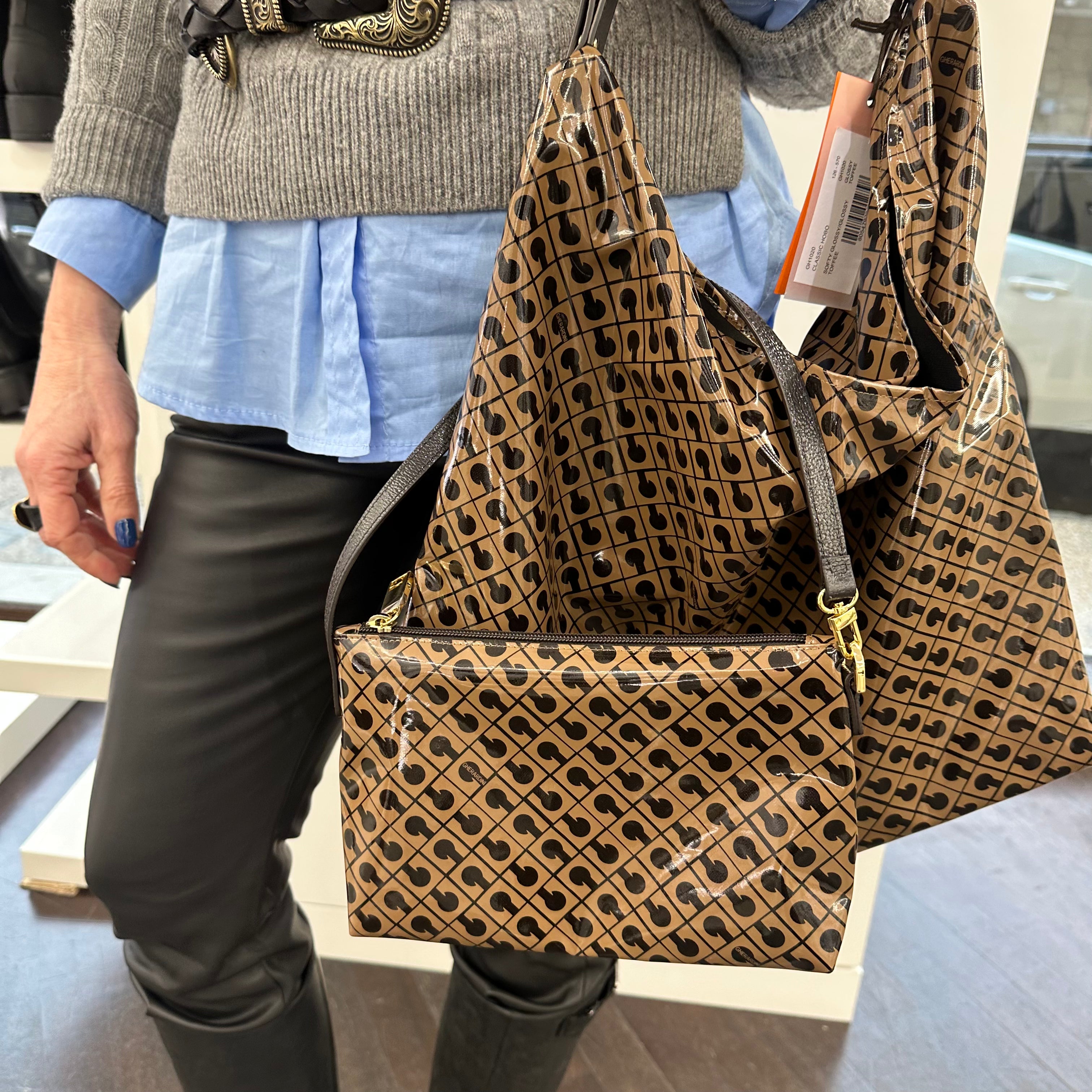 Gherardini borsa CLASSIC HOBO GLOSSY TOFEE