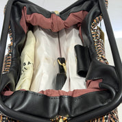 Borsa POUCH NERO RAFIA