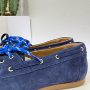 ANTICA BOTTEGA mocassino PERLINE suede blu