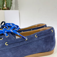 ANTICA BOTTEGA mocassino PERLINE suede blu