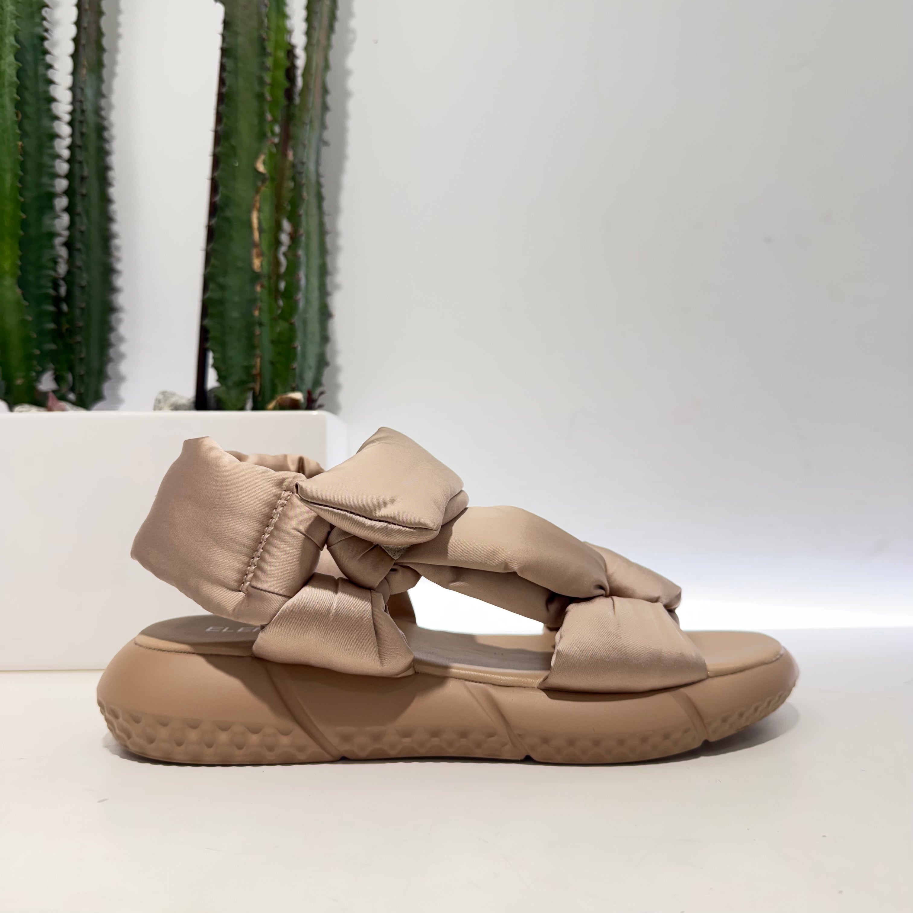 Elena Iachi gold rhinestone sandal