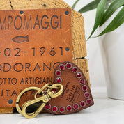 Campomaggi  portachiavi CUORE strass cognac